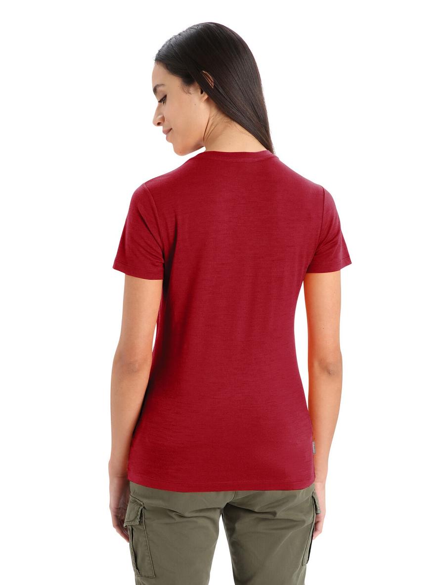 Cherry Icebreaker Merino Tech Lite II Short Sleeve Women's T Shirts | AU 1576MQZA